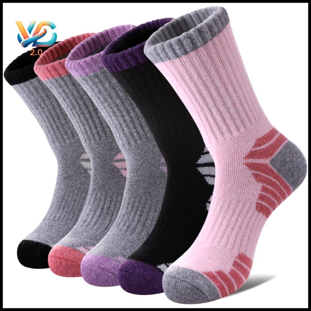 Merino Wool Hiking Socks Thermal Winter Warm‎ Cozy Boot Crew Length